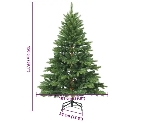 Kunstlik Kokkupandav Jõulupuu Roheline 150 Cm Pvc, Pe Ja Teras