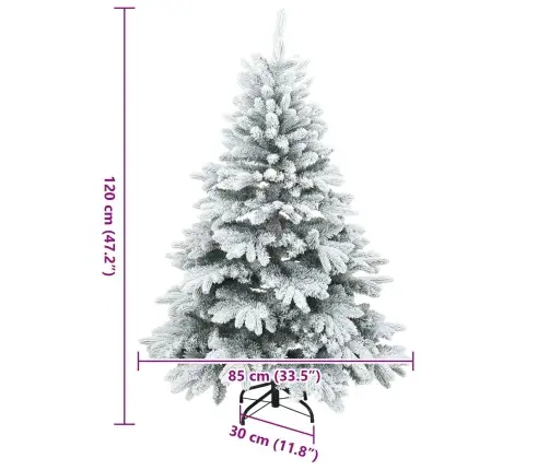 Dirbtinis Sulankstomas Kalėdų Medis Su Sniego Danga Balta