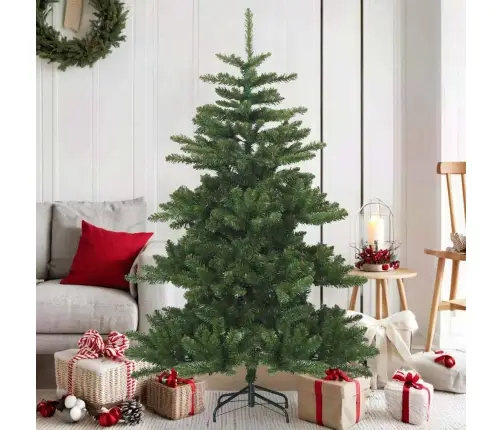 Mākslīgā Saliekamā Ziemassvētku Egle Zaļa 150 Cm Pvc, Tērauds Vidaxl