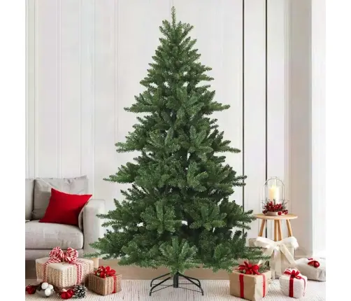 Mākslīgā Saliekamā Ziemassvētku Egle Zaļa 210 Cm Pvc, Tērauds Vidaxl