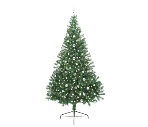 Dirbtinis Prieššventinis Eglutė Su Šviesomis Žalia 240 Cm Pvc