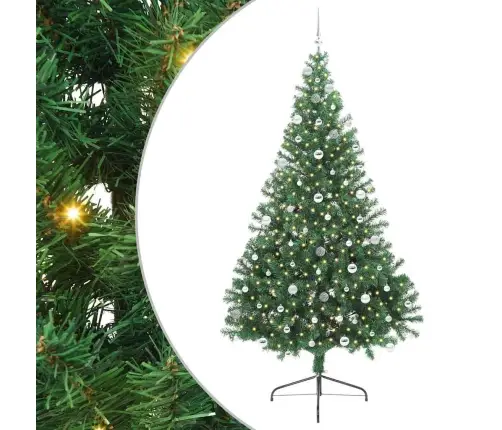 Dirbtinis Prieššventinis Eglutė Su Šviesomis Žalia 240 Cm Pvc