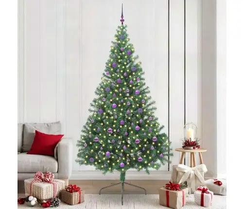 Tehis Pre-Lit Jõulupuu Koos 300 Led-Iga Roheline 240 Cm Pvc