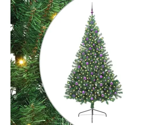 Tehis Pre-Lit Jõulupuu Koos 300 Led-Iga Roheline 240 Cm Pvc