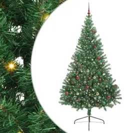 Dirbtinis Prieššventinis Eglutė Su Šviesomis Žalia 240 Cm Pvc