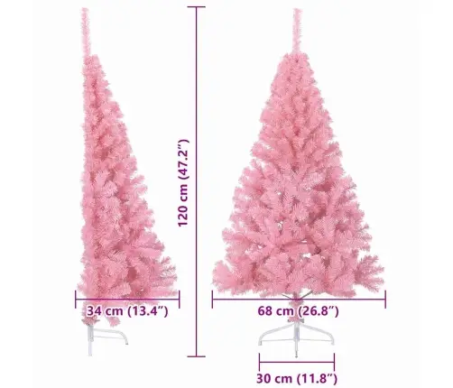 Mākslīgais Led Ziemassvētku Eglīte Su 150 Led Rozā 120 Cm Pvc Vidaxl