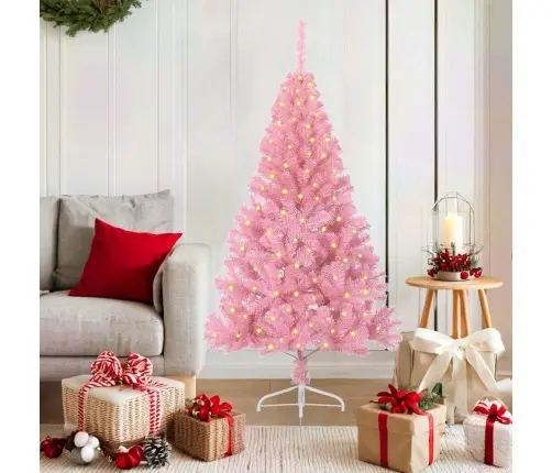 Mākslīgais Iepriekš Apgaismotais Ziemassvētku Koks Rozā 150 Cm Vidaxl Mākslīgais Iepriekš Apgaismotais Ziemassvētku Koks Rozā 150 Cm Vidaxl