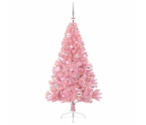 Tehis Pre-Lit Jõulupuu Koos 150 Led-Iga Roosa 150 Cm Pvc