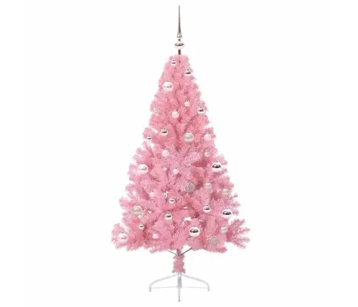 Tehis Pre-Lit Jõulupuu Koos 150 Led-Iga Roosa 150 Cm Pvc