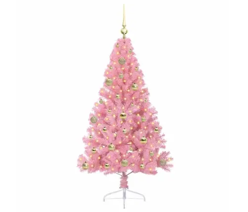 Tehis Pre-Lit Jõulupuu Koos 150 Led-Iga Roosa 150 Cm Pvc