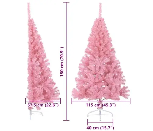 Mākslīgais Led Ziemassvētku Eglīte Su 300 Led Rozā 180 Cm Pvc Vidaxl