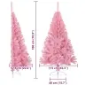 Mākslīgais Led Ziemassvētku Eglīte Su 300 Led Rozā 180 Cm Pvc Vidaxl