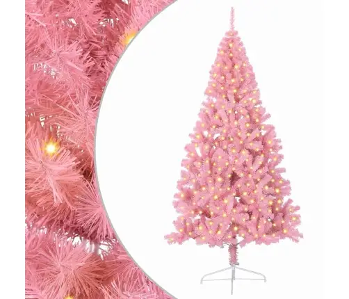 Tehis Pre-Lit Jõulupuu Koos 300 Led-Iga Roosa 210 Cm Pvc