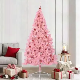 Tehis Pre-Lit Jõulupuu Koos 300 Led-Iga Roosa 210 Cm Pvc