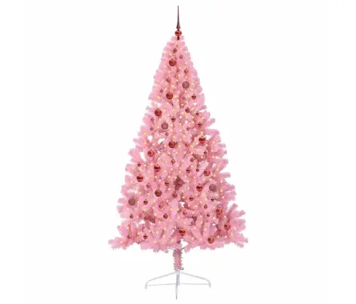 Tehis Pre-Lit Jõulupuu Koos 300 Led-Iga Roosa 210 Cm Pvc