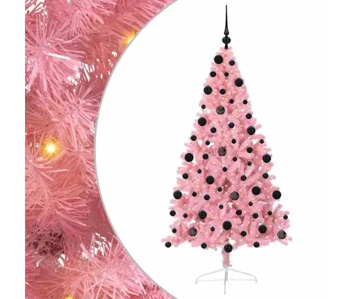Tehis Pre-Lit Jõulupuu Koos 300 Led-Iga Roosa 210 Cm Pvc Tehis Pre-Lit Jõulupuu Koos 300 Led-Iga Roosa 210 Cm Pvc