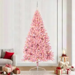 Tehis Pre-Lit Jõulupuu Koos 300 Led-Iga Roosa 240 Cm Pvc