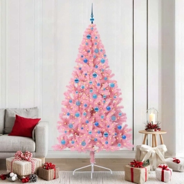 Mākslīgais Led Ziemassvētku Eglīte Su 300 Led Rozā 240 Cm Pvc Vidaxl