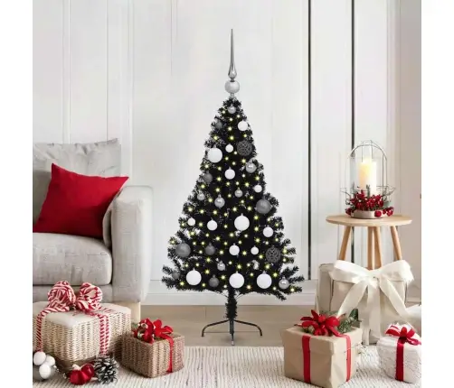 Mākslīgais Led Ziemassvētku Eglīte Su 150 Led Melna 120 Cm Pvc Vidaxl