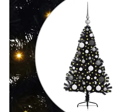 Mākslīgais Led Ziemassvētku Eglīte Su 150 Led Melna 120 Cm Pvc Vidaxl