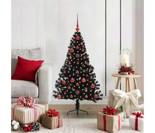 Mākslīgais Led Ziemassvētku Eglīte Su 150 Led Melna 120 Cm Pvc Vidaxl