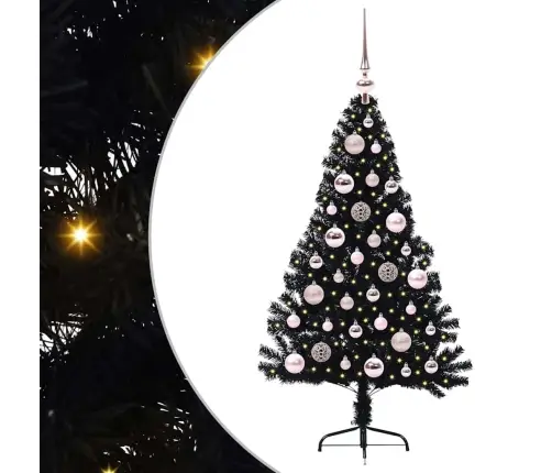 Mākslīgais Led Ziemassvētku Eglīte Su 150 Led Melna 120 Cm Pvc Vidaxl