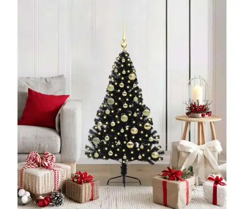 Mākslīgais Led Ziemassvētku Eglīte Su 150 Led Melna 120 Cm Pvc Vidaxl