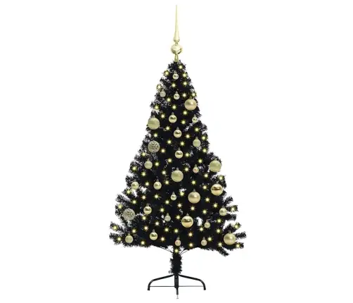 Mākslīgais Led Ziemassvētku Eglīte Su 150 Led Melna 120 Cm Pvc Vidaxl