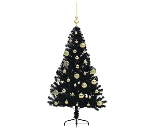 Mākslīgais Led Ziemassvētku Eglīte Su 150 Led Melna 120 Cm Pvc Vidaxl