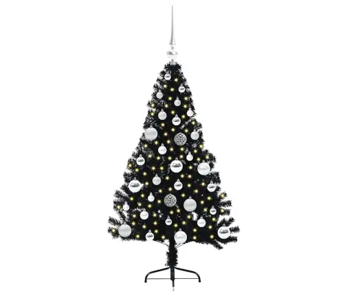 Mākslīgais Led Ziemassvētku Eglīte Su 150 Led Melna 120 Cm Pvc Vidaxl