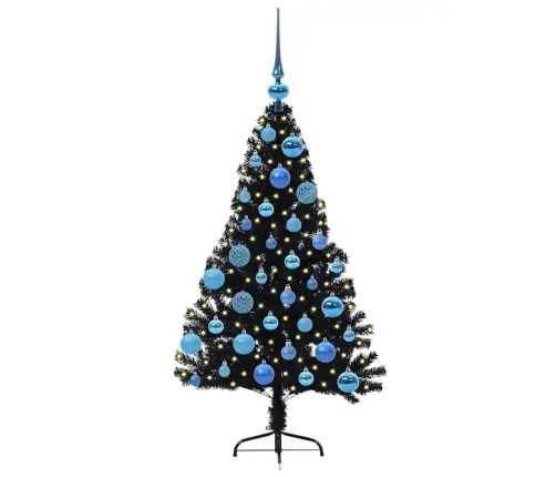 Dirbtinis Prieššventinis Eglutė Su Šviesomis Juoda 120 Cm Pvc