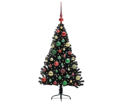Tehis Pre-Lit Jõulupuu Koos 150 Led-Iga Must 120 Cm Pvc Tehis Pre-Lit Jõulupuu Koos 150 Led-Iga Must 120 Cm Pvc