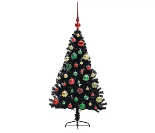 Tehis Pre-Lit Jõulupuu Koos 150 Led-Iga Must 120 Cm Pvc Tehis Pre-Lit Jõulupuu Koos 150 Led-Iga Must 120 Cm Pvc