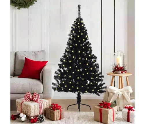 Dirbtinis Prieššventinis Eglutė Su Šviesomis Juoda 150 Cm Pvc Dirbtinis Prieššventinis Eglutė Su Šviesomis Juoda 150 Cm Pvc