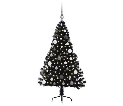 Mākslīgais Led Ziemassvētku Eglīte Su 150 Led Melna 150 Cm Pvc Vidaxl