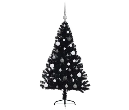 Mākslīgais Led Ziemassvētku Eglīte Su 150 Led Melna 150 Cm Pvc Vidaxl