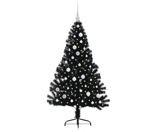 Mākslīgais Led Ziemassvētku Eglīte Su 150 Led Melna 150 Cm Pvc Vidaxl