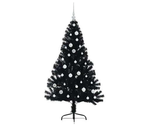 Mākslīgais Led Ziemassvētku Eglīte Su 150 Led Melna 150 Cm Pvc Vidaxl