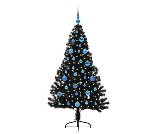 Dirbtinis Prieššventinis Eglutė Su Šviesomis Juoda 150 Cm Pvc