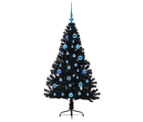 Dirbtinis Prieššventinis Eglutė Su Šviesomis Juoda 150 Cm Pvc