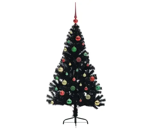 Dirbtinis Prieššventinis Eglutė Su Šviesomis Juoda 150 Cm Pvc