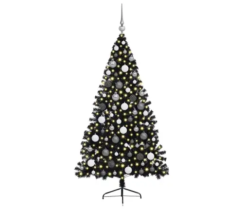 Tehis Pre-Lit Jõulupuu Koos 300 Led-Iga Must 180 Cm Pvc