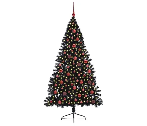 Dirbtinis Prieššventinis Eglutė Su Šviesomis Juoda 180 Cm Pvc