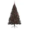 Dirbtinis Prieššventinis Eglutė Su Šviesomis Juoda 180 Cm Pvc