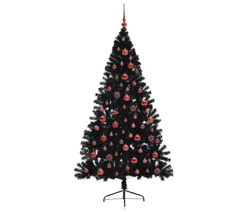 Dirbtinis Prieššventinis Eglutė Su Šviesomis Juoda 180 Cm Pvc