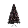 Dirbtinis Prieššventinis Eglutė Su Šviesomis Juoda 180 Cm Pvc