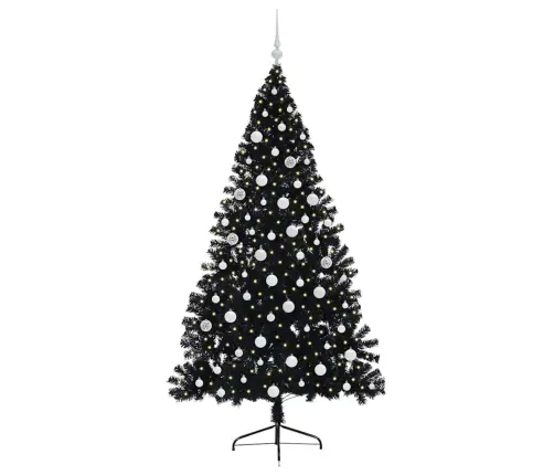 Mākslīgais Led Ziemassvētku Eglīte Su 300 Led Melna 180 Cm Pvc Vidaxl