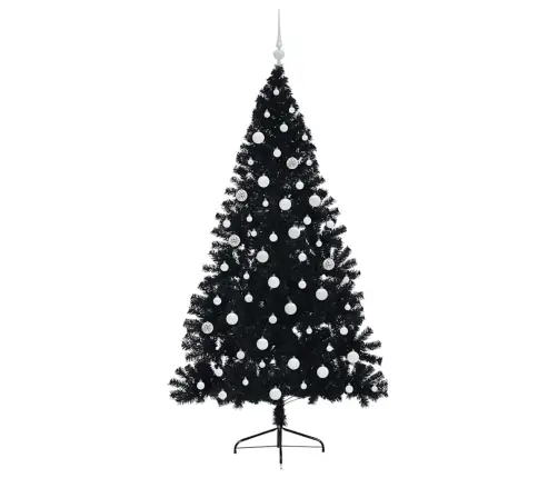 Mākslīgais Led Ziemassvētku Eglīte Su 300 Led Melna 180 Cm Pvc Vidaxl