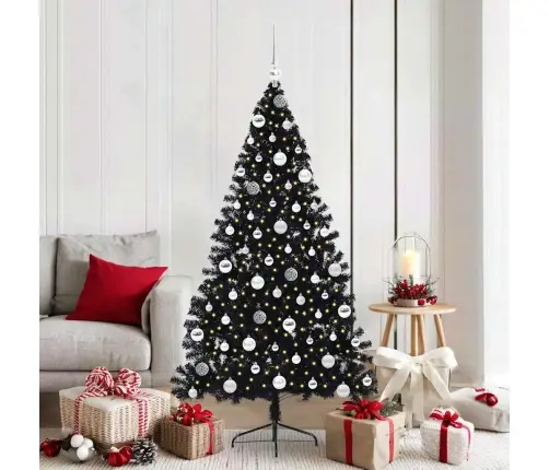 Mākslīgais Led Ziemassvētku Eglīte Su 300 Led Melna 180 Cm Pvc Vidaxl