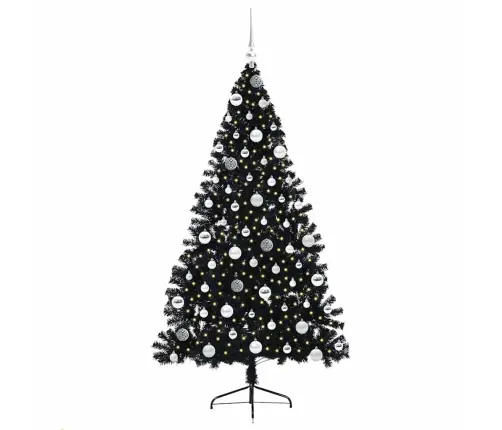 Mākslīgais Led Ziemassvētku Eglīte Su 300 Led Melna 180 Cm Pvc Vidaxl